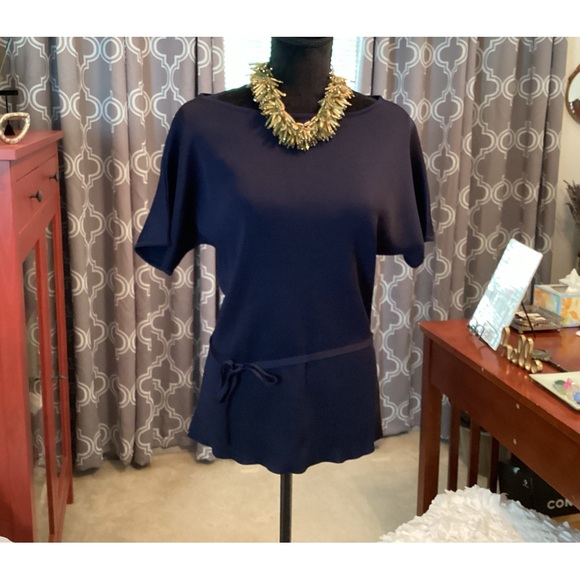 Dana Buchman Navy Blue Top - Picture 1 of 8